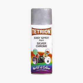 Tetrion Esc406 Easy Spray Paint Chrome Silver 400ml - Reflective Acrylic For Wood M