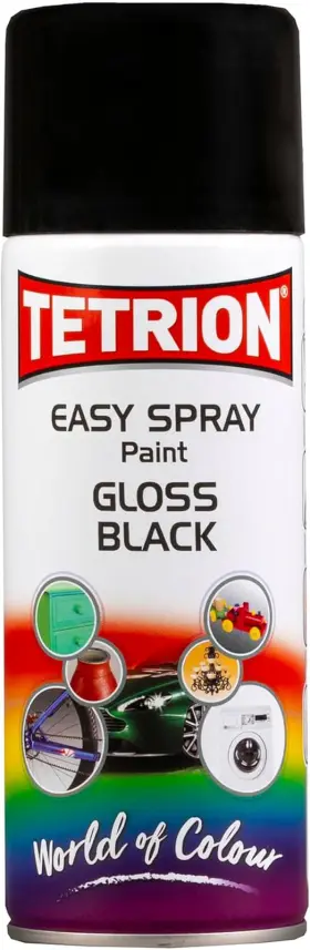 Epb406 Tetrosyl Ltd Tetrion Easy Spray Paint Gloss Black 400ml Acrylic For Wood Metal Plas