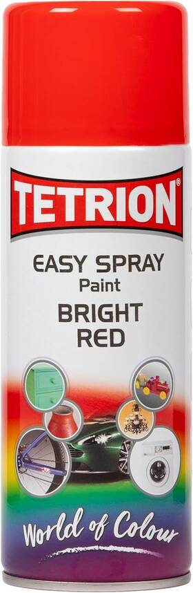 Tetrosyl Ltd Esb406 Tetrion Easy Spray Paint Bright Red 400ml - Acrylic For Wood Metal Pla