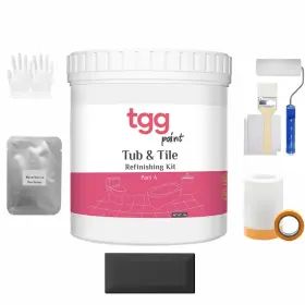 Tg0001 Tgg Tub And Tile Refinishing Kit - 1kg Diy Bathtub Sink Countertop Shower Basin R