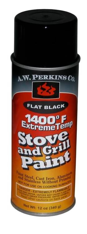 The Chimney Shop 689145846690 Aw Perkins Extreme High Temp Stove Hearth Spray Paint Up To 1400 F - Flat Black