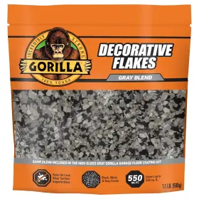 118515 The Gorilla Glue Company Floor Coating Flakes Gray Black White Blend Covers 550 Sqft