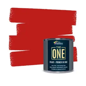 The One 030105203100 All-in-one Paint Primer Red Matte 8.5 Fl Oz/250ml Sample 1 Coat Indoor Outdoor