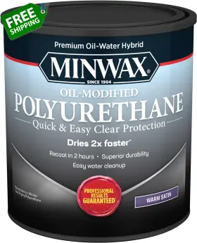 630250444 The Sherwin-williams Company Quart Minwax 63025 Clear Premium Oil-water Hybrid Water-based Oil-modified Polyuret