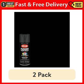 The Sherwin-williams Company 711181847635 2 Pack Krylon Fusion All-in-one Black Matte 12 Oz Spray Paint Multi-surface