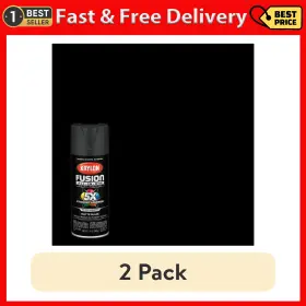 The Sherwin-williams Company 711181847635 2 Pack Krylon Fusion All-in-one Black Matte 12 Oz Spray Paint Multi-surface