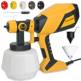 Jh-12j Toczernobgol Hvlp Paint Sprayer 1200ml Electric Spray Gun With 5 Nozzles And 3 Patter