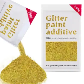 G4105 Torc Glitter Paint Additive Holographic Gold Multi-size 200g/7oz Interior Exterior