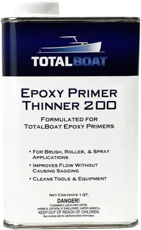 520415  Totalboat Epoxy Primer Thinner 200 Marine Solvent Quart Clear 32 Fl Oz Pack