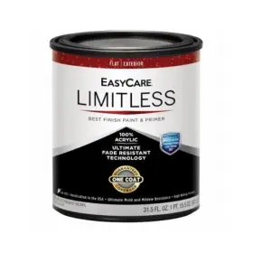 107481 True Value 1 Quart Easycare Limitless Exterior Latex House Flat Paint Primer Black