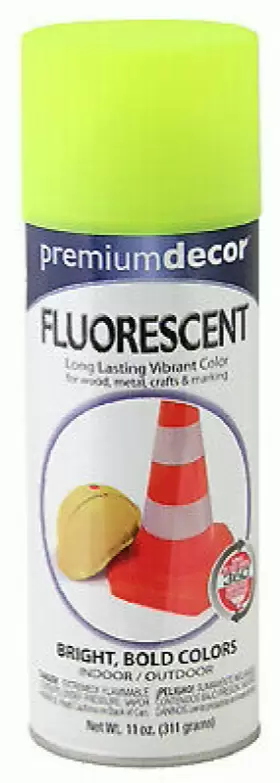 Pdfl3-aer True Value Mfg Company 6 Pack Premium Decor Fluorescent Spray Paint Interior/exterior Bright Yellow 11