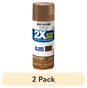 Un Brand 445024048004 2 Pack Chestnut American Accents 2x Ultra Cover Gloss Spray Paint- 12 Oz
