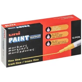 63713 Uni-paint Permanent Marker Fine Tip White Color Family 12 Pk