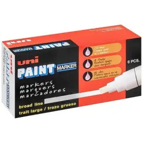 63735 Uni-paint Permanent Marker Large Tip Yellow Color Family 6 Pk