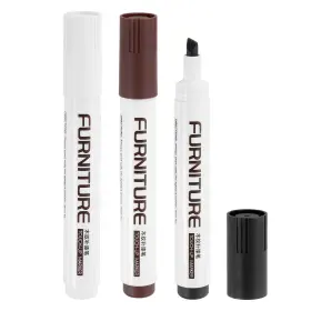 Uxcell 678202661284 3pcs Furniture Markers Touch Up Repair Kit Black/rusted Brown/white