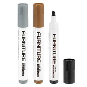 Uxcell 678202661321 3pcs Furniture Markers Touch Up Repair Kit Gray/black/rusted Brown