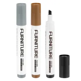 Uxcell 678202661321 3pcs Furniture Markers Touch Up Repair Kit Gray/black/rusted Brown