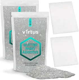 V1rtus 056203703199 Silver Holographic Glitter Paint Additive 200g New 2021-2 X Finishing Buffi