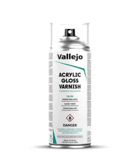 Vallejo 429551285308 - Acrylic Gloss Varnish Spray Long Lasting Protection Scratch Res