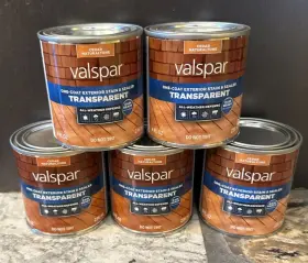 Valspar 035777919392 Cedar Naturaltone Transparent Exterior Wood Stain And Sealer-lots Of 5