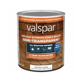 Valspar 136183 1 Quart Neutral Base Semi-transparent Exterior Wood Stain And Sealer