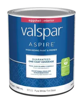 157.0057111.005 Valspar Aspire Eggshell Pure White Paint And Primer Interior 1 Qt