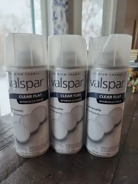 65060 Valspar Premium Enamel Clear Flat Interior/exterior Spray - 12 Oz X 3 Cans
