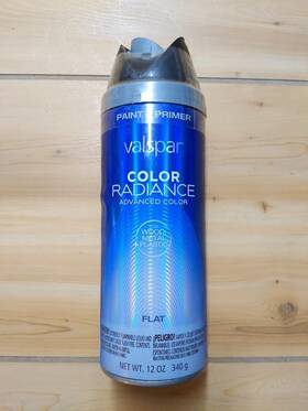 Valspar 86001 Color Radiance Spray Paint Primer 12oz Flat Black Wood Metal Pla