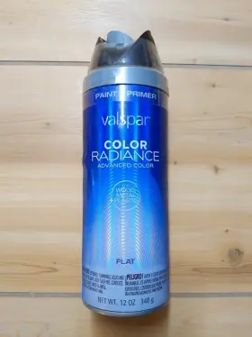 86001 Valspar Color Radiance Spray Paint Primer 12oz Flat Black Wood Metal Pla