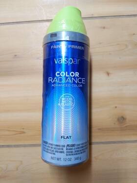 Valspar 860119 Color Radiance Spray Paint And Primer Sonic Lime Flat 12 Oz 86019 New