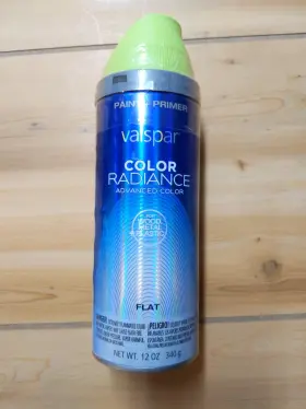 860119 Valspar Color Radiance Spray Paint And Primer Sonic Lime Flat 12 Oz 86019 New