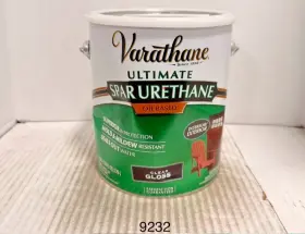 9232 Varathane 026748009273 Exterior Spar Urethane Gloss 1 Gallon Dented Can