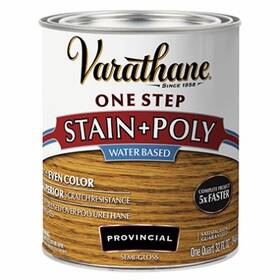 Varathane 336359 One Step Stain And Polyurethane Water-based Semi Gloss Provincial Quart -