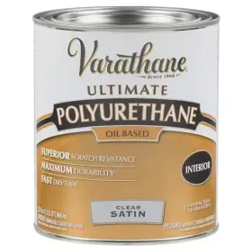 341720 Varathane Oil-based Interior Polyurethane 1 Quart Clear Satin Self Leveling Top Coat