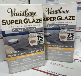 363903 Varathane Super Glaze - Pour-on High Gloss Epoxy-quart Classic Gray-new