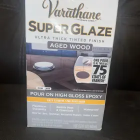 363904 Varathane Aged Wood Epoxy Super Glaze Pour-on High Gloss Quart Kit New