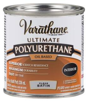 Varathane 9161h Ultimate Oil Based Polyurethane Satin Finish Half Pint Pack 1