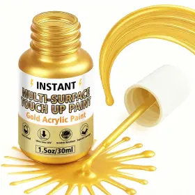 Paint-03 Vigorder Gold Leaf Paint For Metal And Wood Rich Metallic Shine Fast Dr