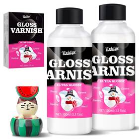 Vividye V116a Air Dry Clay Varnish 200ml/7oz High Gloss Ceramic Glaze Clear Clay