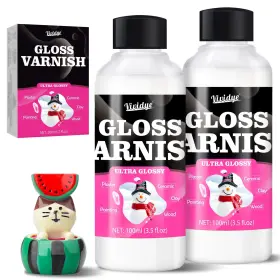 V116a Vividye Air Dry Clay Varnish 200ml/7oz High Gloss Ceramic Glaze Clear