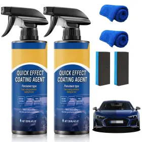 Wangxyz 744759876447 2pcs Car Coating Spray Quick Effect Agent Coat Wax Scratch