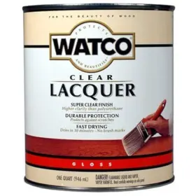 63041 Watco 026748063046 Gloss Lacquer Clear Wood Finish Quart Pack Of 1