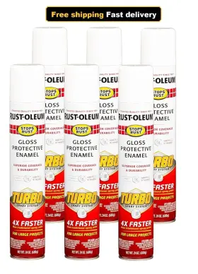 White 020066386818 Rust-oleum 334133-6pk Stops Rust Turbo Spray Paint 24 Oz Gloss