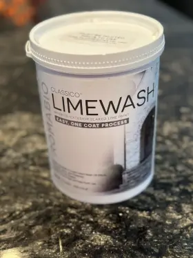 10112 White New Romabio Limewash Paint Avorio 1 Liter 1.06 Qt