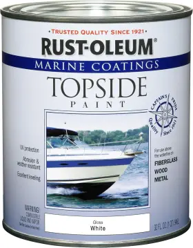 White 445017535573 Marine Topside Paint Gloss Boat Ship Deck Top 1-quart