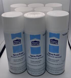 White 501476281144 8 Lowes Project Source Gloss Fast Drying Indoor/outdoor Spray Paint 10oz