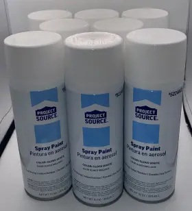 White 501476281144 8 Lowes Project Source Gloss Fast Drying Indoor/outdoor Spray Paint 10oz