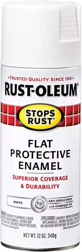 7790830 White Rust-oleum Stops Rust Spray Paint 12 Oz Flat