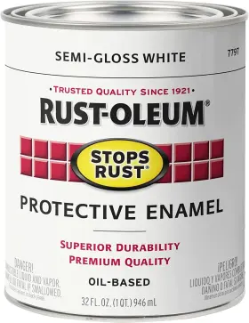 7797502 White Stops Rust Brush On Paint Quart Semi-gloss 1 Quarts Pack Of