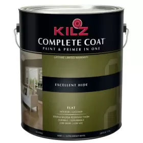 M393211 White Kilz Complete Coat Flat Base Paint Ultra Interior Exterior Bright 1 Gallon